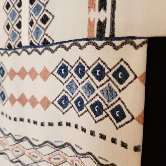 BCBGMaxazria Calf- Length Sheer Geometric Print Dress Size Small - Picture 6 of 8